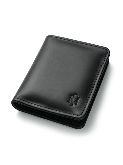 Handmade Black Mini Leather Wallet for Men