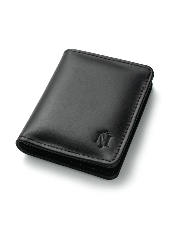 Handmade Black Mini Leather Wallet for Men